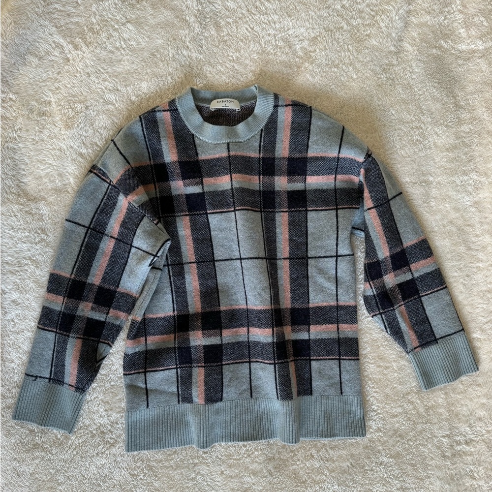 Aritzia Plaid Merino Wool Sweater, Babaton, Women Small